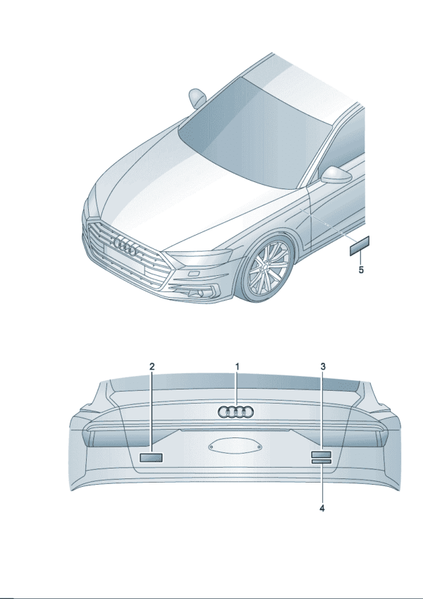 4KG853742A AUDI Characters Suitable for Audi A7L