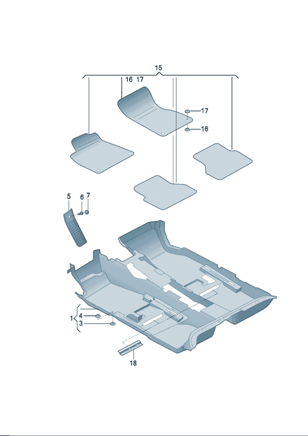 4KG863011 Floor Mat Suitable for Audi A7L